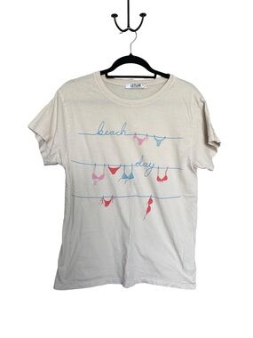 Letluv for Anthropologie Cream Graphic Tee
